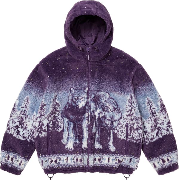 Supreme b.b. Simon Reversible Hooded Fleece Jacket - Purple (front)