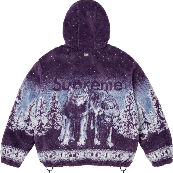 Supreme b.b. Simon Reversible Hooded Fleece Jacket - Purple (front)