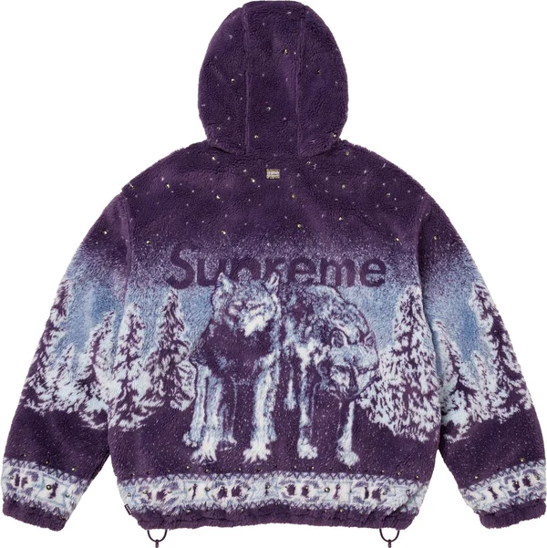 Supreme b.b. Simon Reversible Hooded Fleece Jacket - Purple (front)