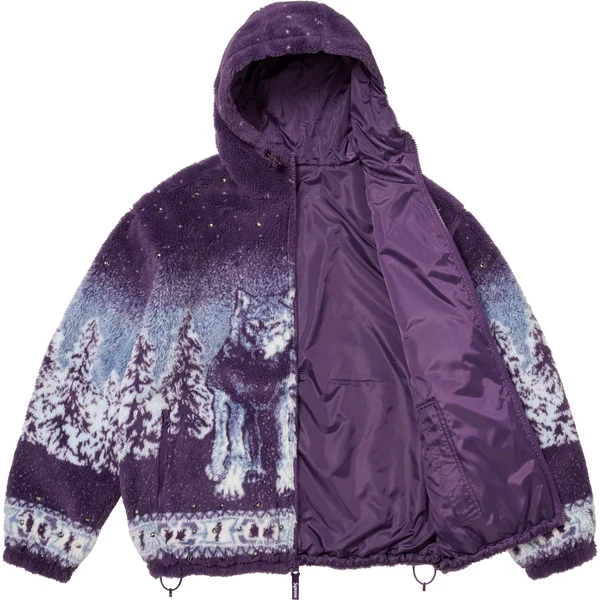 Supreme b.b. Simon Reversible Hooded Fleece Jacket - Purple (front)