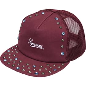 Supreme b.b. Simon Studded Canvas Mesh Back 5-Panel Burgundy