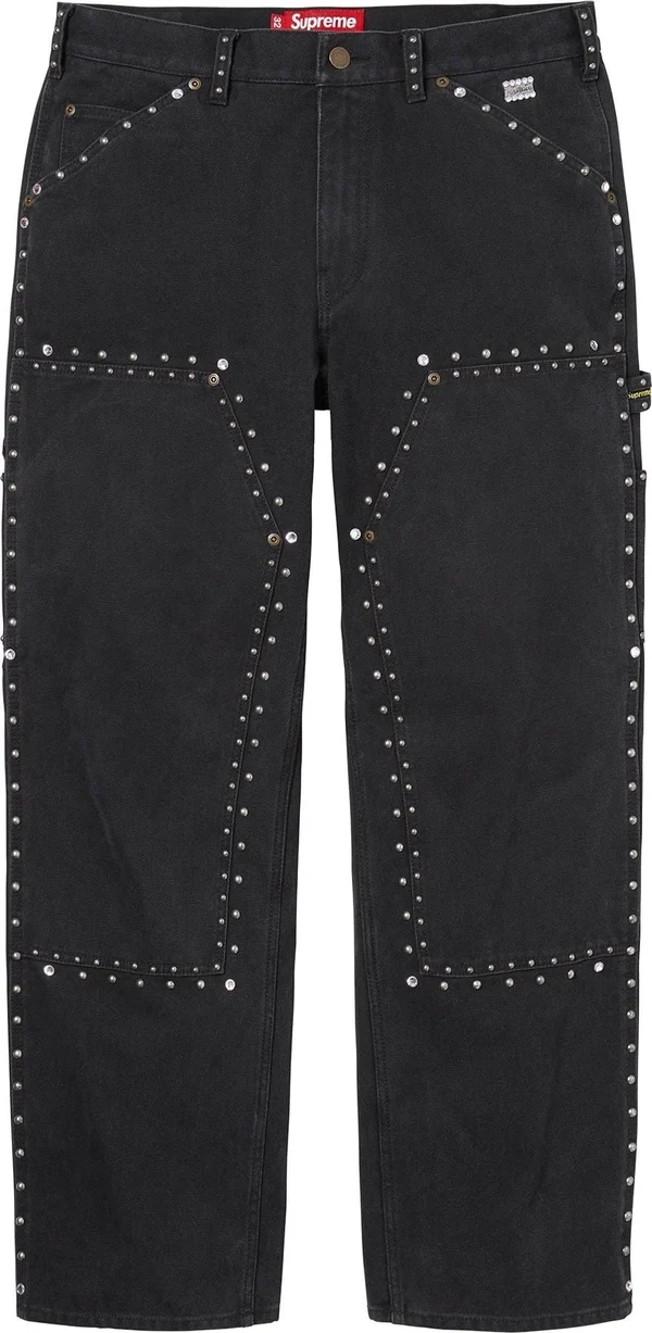 Supreme b.b. Simon Studded Double Knee Painter Pant - Black (front)