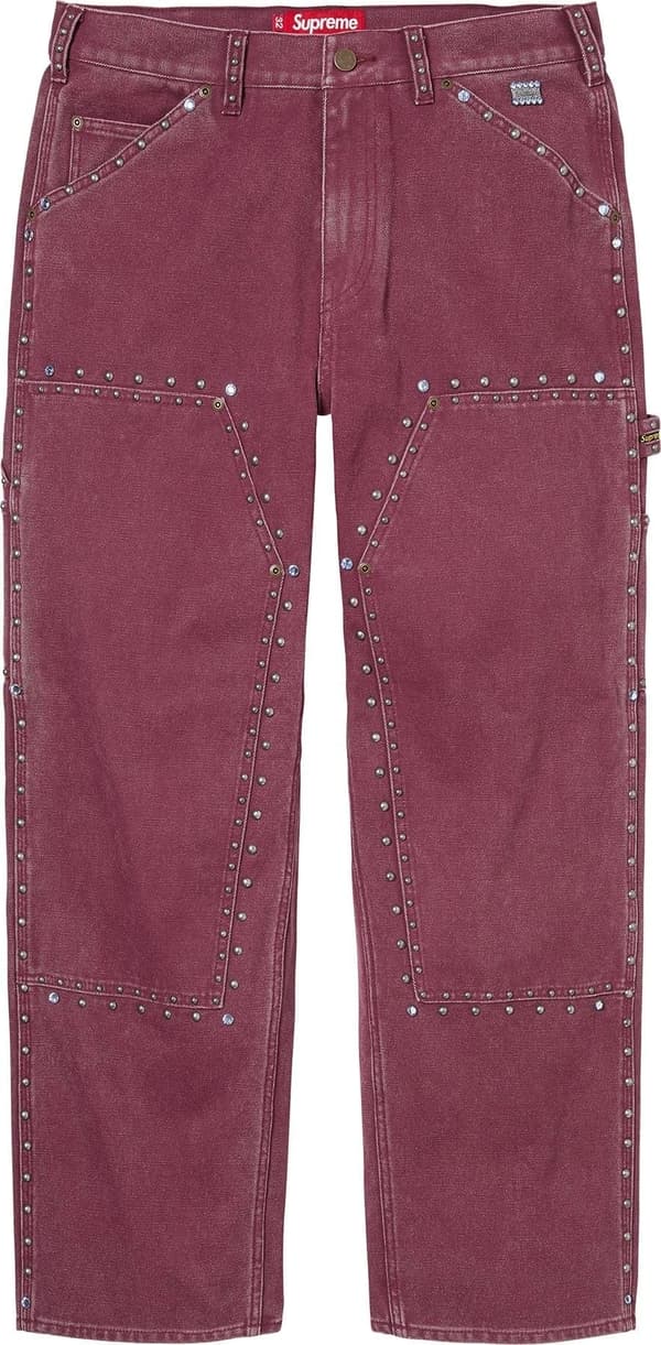 Supreme b.b. Simon Studded Double Knee Painter Pant - Burgundy (front)