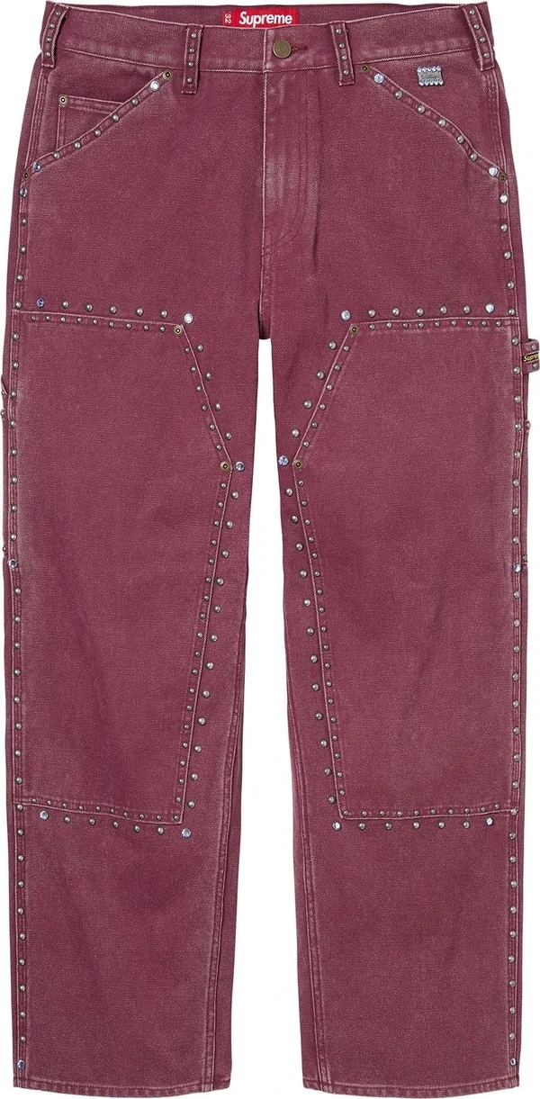 Supreme b.b. Simon Studded Double Knee Painter Pant - Burgundy (front)