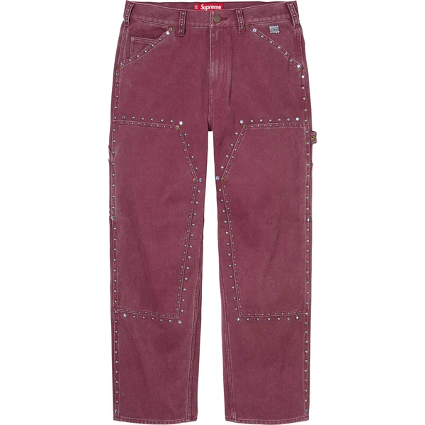 Supreme b.b. Simon Studded Double Knee Painter Pant - Burgundy (front)