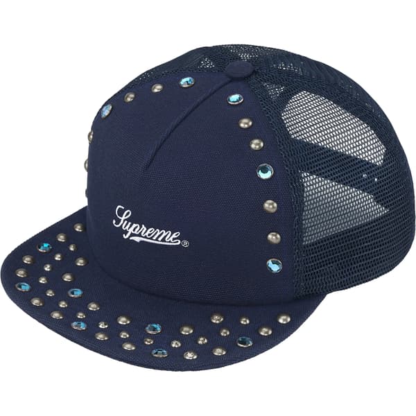 Supreme b.b. Simon Studded Mesh Back 5-Panel - Navy (front)
