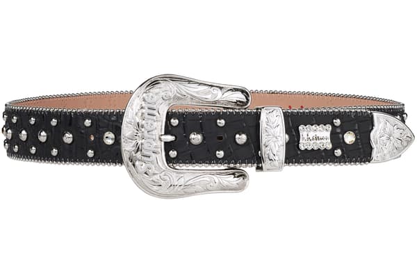 Supreme b.b. Simon Studded Ranger Belt - Black (front)