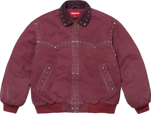 Supreme b.b. Simon Studded Work Jacket - Burgundy (front)