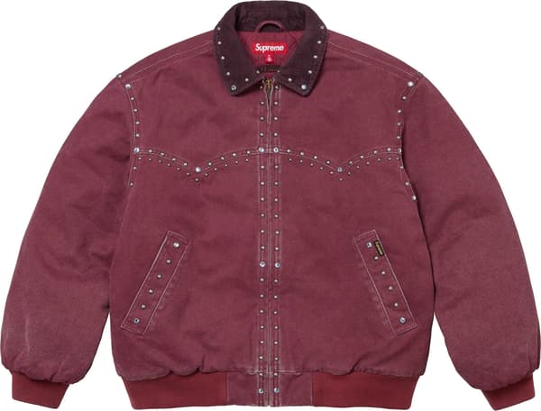 Supreme b.b. Simon Studded Work Jacket - Burgundy (front)