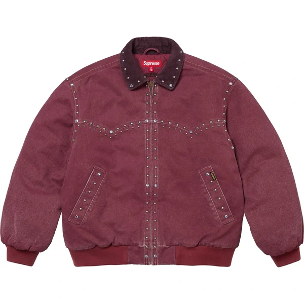 Supreme b.b. Simon Studded Work Jacket - Burgundy (front)