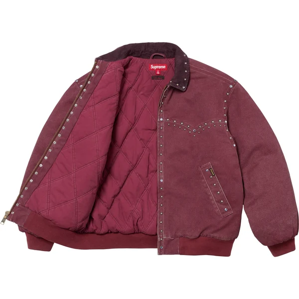 Supreme b.b. Simon Studded Work Jacket - Burgundy (front)