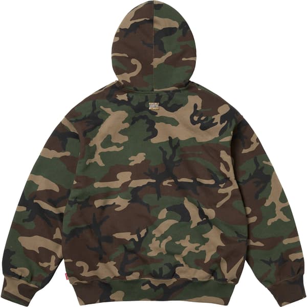Supreme b.b. Simon Zip Up Hooded Sweatshirt - Woodland Camo (front)