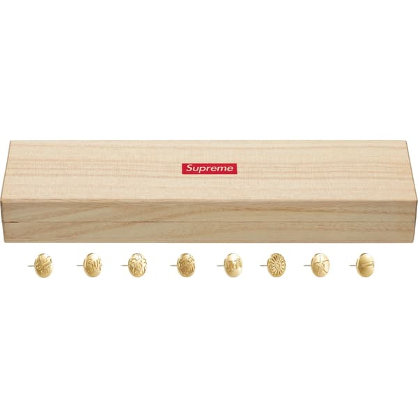 Supreme CDW Push Pin Set - Brass (front)