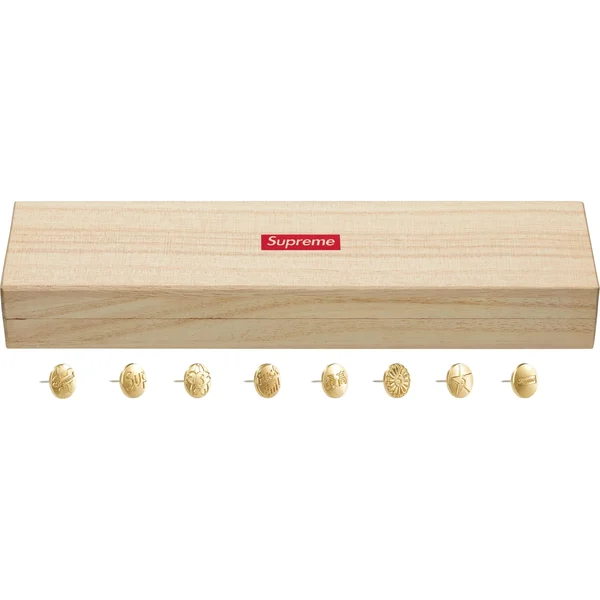 Supreme CDW Push Pin Set - Brass (front)