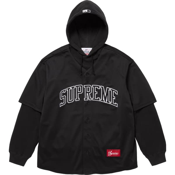 Supreme Chicago White Sox Hooded Baseball Jersey - Black (front)