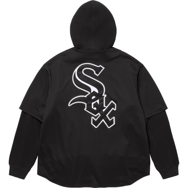 Supreme Chicago White Sox Hooded Baseball Jersey - Black (front)