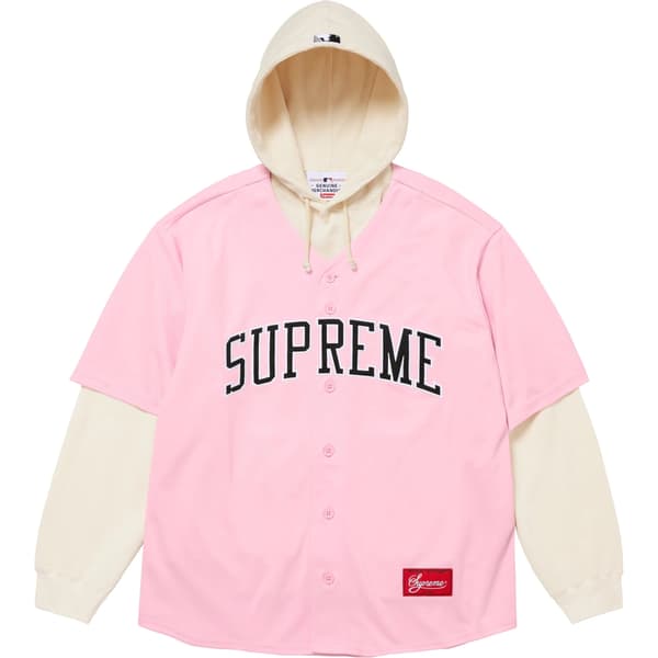 Supreme Chicago White Sox Hooded Baseball Jersey - Light Pink (front)
