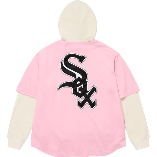 Supreme Chicago White Sox Hooded Baseball Jersey - Light Pink (front)