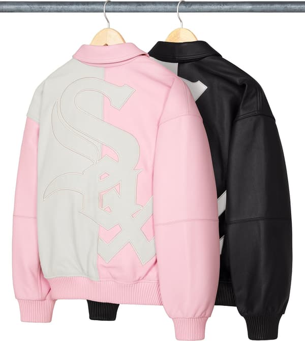 Supreme Chicago White Sox Leather Varsity Jacket - Product Image