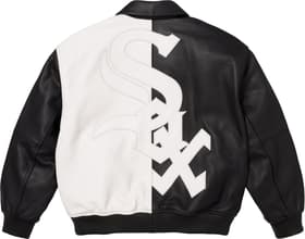 Supreme Chicago White Sox Leather Varsity Jacket Black