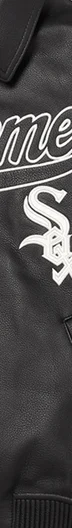 Supreme Chicago White Sox Leather Varsity Jacket - Black (front)