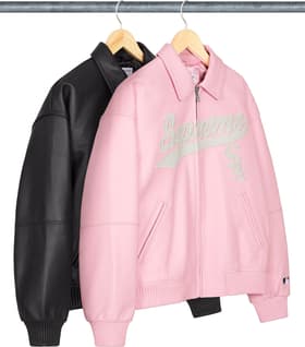 Supreme Chicago White Sox Leather Varsity Jacket Group Shots