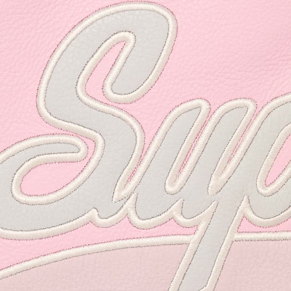 Supreme Chicago White Sox Leather Varsity Jacket - Pink (front)