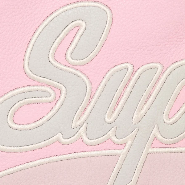 Supreme Chicago White Sox Leather Varsity Jacket - Pink (front)