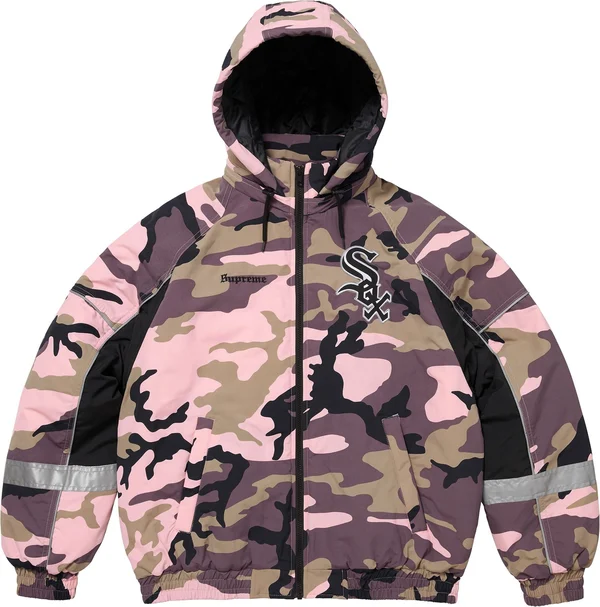 Supreme Chicago White Sox Stadium Jacket - Pink Camo (front)
