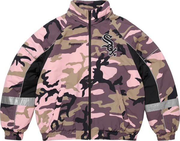 Supreme Chicago White Sox Stadium Jacket - Pink Camo (front)