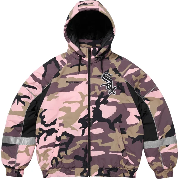 Supreme Chicago White Sox Stadium Jacket - Pink Camo (front)