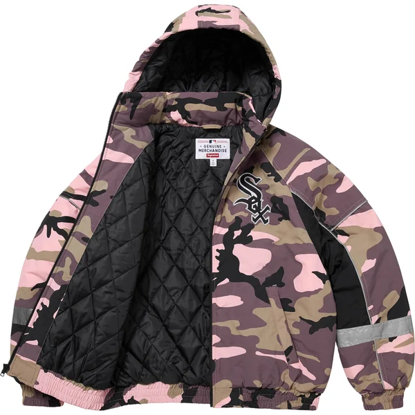 Supreme Chicago White Sox Stadium Jacket - Pink Camo (front)