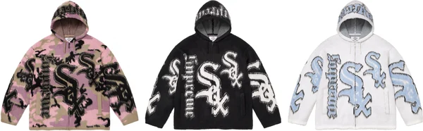 Supreme Chicago White Sox Zip Up Hooded Sweater - Group Shots (front)