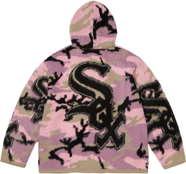 Supreme Chicago White Sox Zip Up Hooded Sweater - Pink Camo (front)