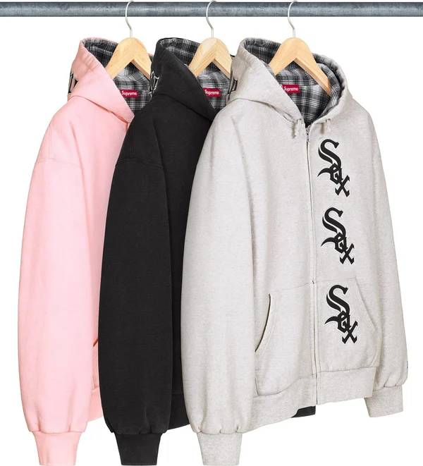 Supreme Chicago White Sox Zip Up Hooded Sweatshirt - Product Image