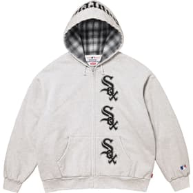 Supreme Chicago White Sox Zip Up Hooded Sweatshirt Ash Grey