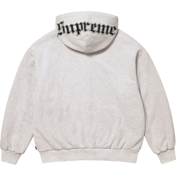 Supreme Chicago White Sox Zip Up Hooded Sweatshirt - Ash Grey (front)