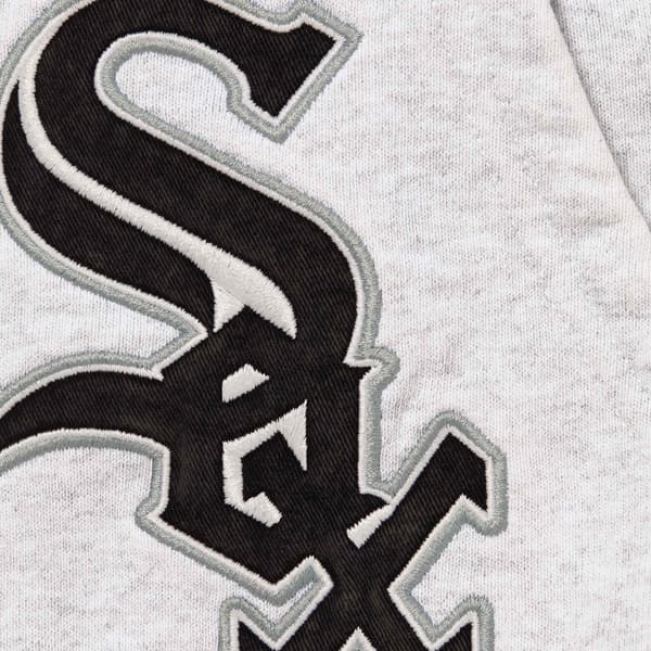 Supreme Chicago White Sox Zip Up Hooded Sweatshirt - Ash Grey (front)