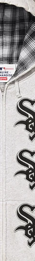 Supreme Chicago White Sox Zip Up Hooded Sweatshirt - Ash Grey (front)