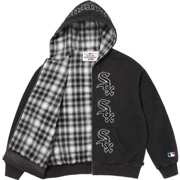 Supreme Chicago White Sox Zip Up Hooded Sweatshirt - Black (front)