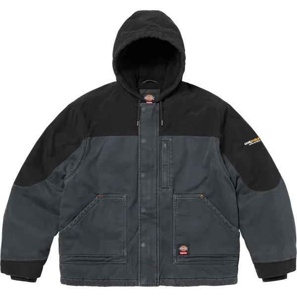 Supreme Dickies Cordura Hooded Work Jacket - Black (front)