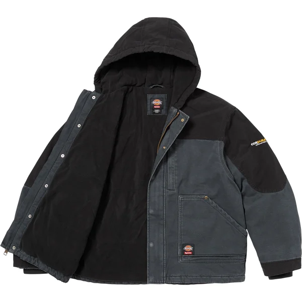 Supreme Dickies Cordura Hooded Work Jacket - Black (front)