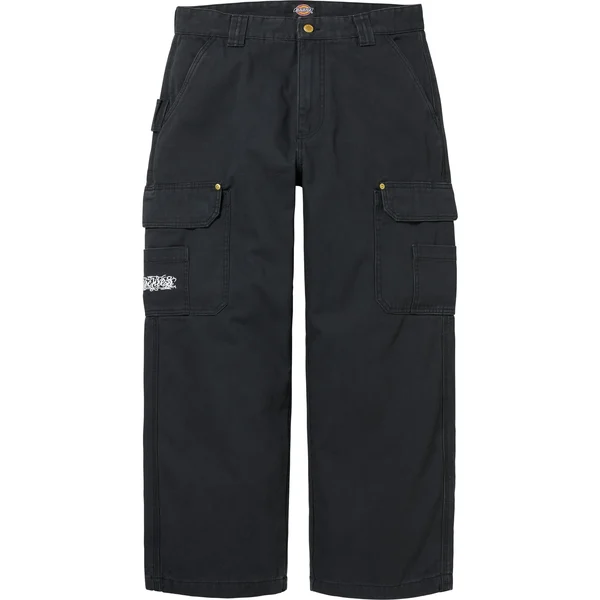 Supreme Dickies Flannel Lined Cargo Pant - Black (front)