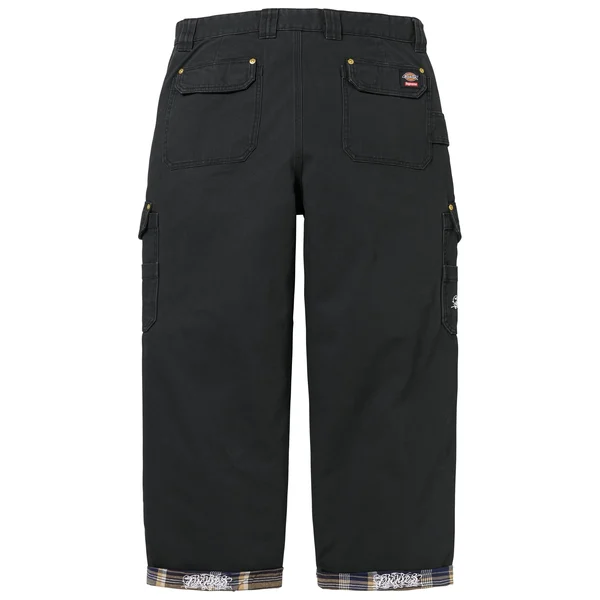 Supreme Dickies Flannel Lined Cargo Pant - Black (front)