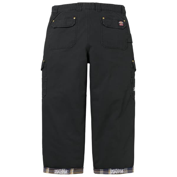 Supreme Dickies Flannel Lined Cargo Pant - Black (front)