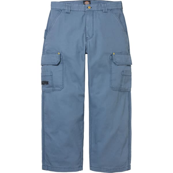 Supreme Dickies Flannel Lined Cargo Pant - Light Blue (front)