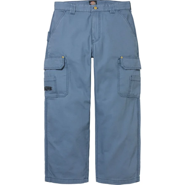 Supreme Dickies Flannel Lined Cargo Pant - Light Blue (front)
