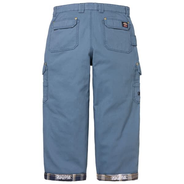 Supreme Dickies Flannel Lined Cargo Pant - Light Blue (front)