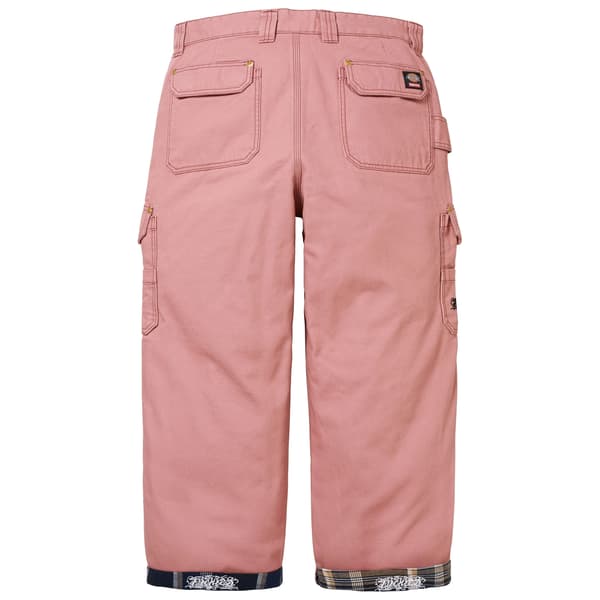 Supreme Dickies Flannel Lined Cargo Pant - Pink (front)