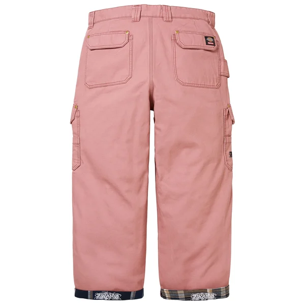 Supreme Dickies Flannel Lined Cargo Pant - Pink (front)